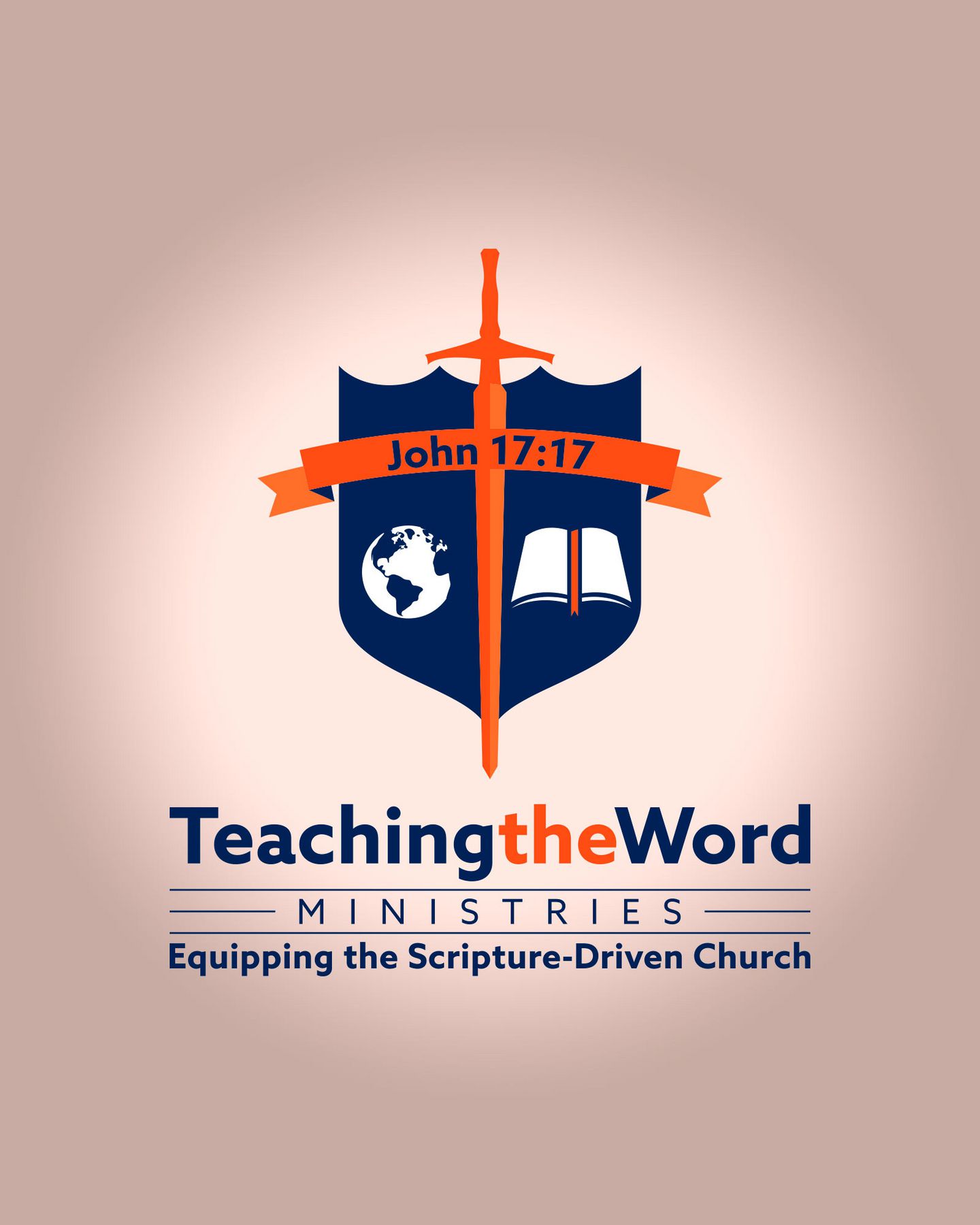 The TeachingTheWord shield and sword logo over a light tan gradient background.